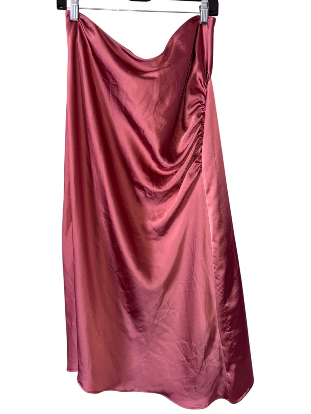 Worthington Rose Satin Maxi Skirt with Draped Bias Cut